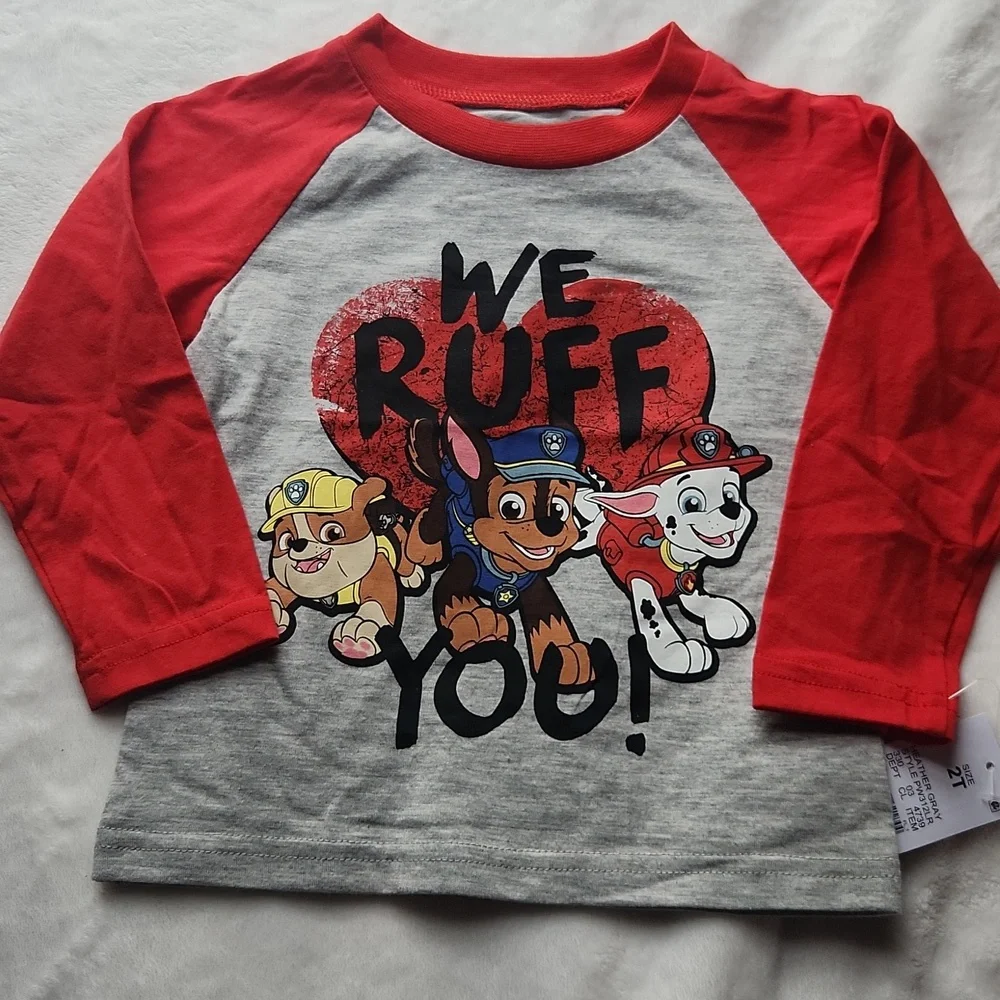 Toddler Bluey / Paw Patrol, Valentines Sweatshirts And Shirt 2T